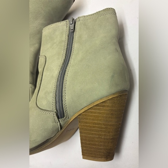 ALDO Green-Gray Leather Zip High Heel Ankle Boots Womens Size 9 - Picture 5 of 15